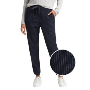 Gap Women's Jogger Pants Utility Navy Blue with White Pinstripe Size L